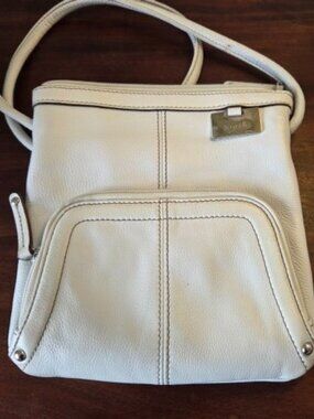 Tignanello white leather crossbody purse